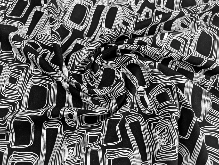 Штапель шовковистий геометрична сітка, чорний (відріз 0,6 м) - фото 1 - інтернет-магазин tkani-atlas.com.ua
