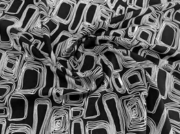 Штапель шовковистий геометрична сітка, чорний (відріз 0,6 м) - інтернет-магазин tkani-atlas.com.ua