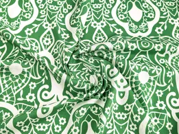 Штапель шовковистий орнамент, зелений (відріз 0,8 м) - інтернет-магазин tkani-atlas.com.ua