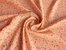 Штапель Бельмондо мелкие цветочки, абрикосовый (отрез 1,5 м) - интернет-магазин tkani-atlas.com.ua