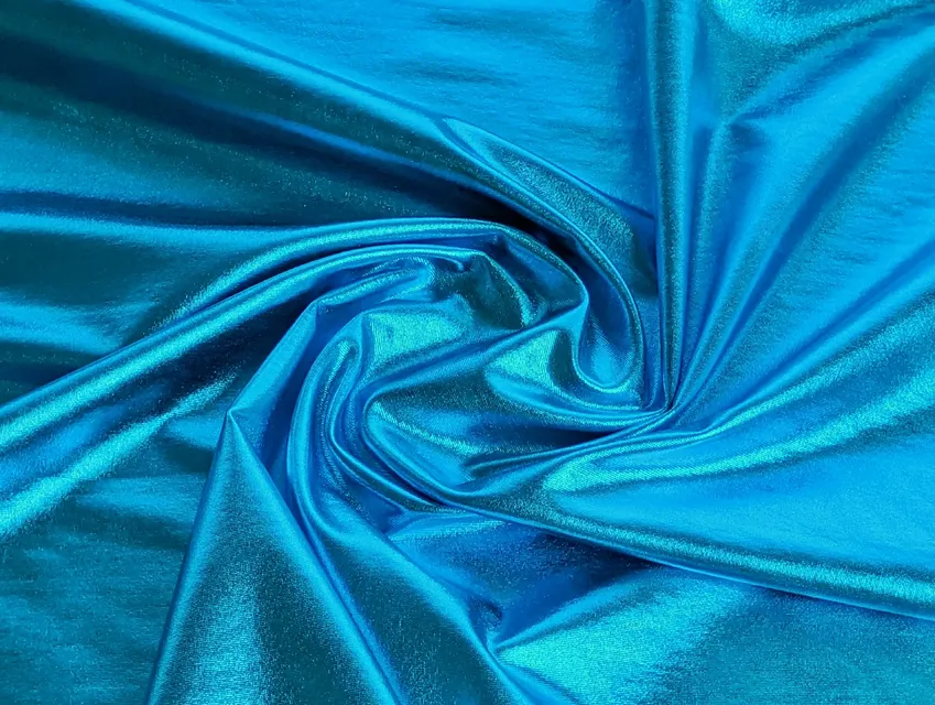 Трикотаж масло нарядне диско залите, бірюзово-блакитний (відріз 1,2 м) - фото 1 - інтернет-магазин tkani-atlas.com.ua