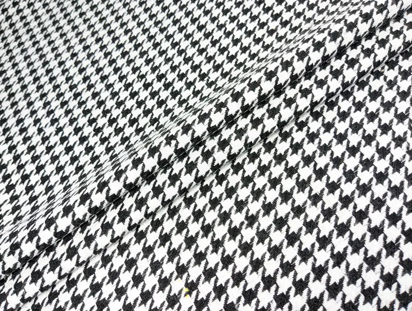 Костюмка Шенон гусяча лапка, білий з чорним (відріз 0,6 м) - фото 1 - інтернет-магазин tkani-atlas.com.ua