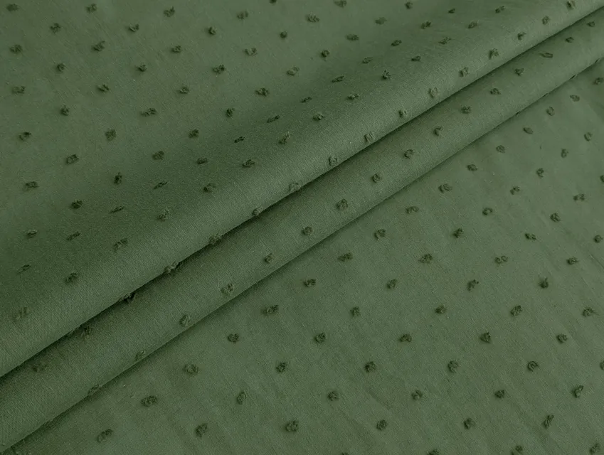 Батист точка хаки (отрез 0,4 м) - фото 1 - интернет-магазин tkani-atlas.com.ua