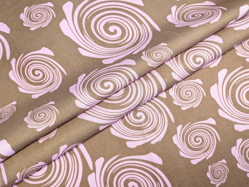 Джинс тенсел завитки, светло-коричневый (отрез 1,6 м) - фото 1 - интернет-магазин tkani-atlas.com.ua