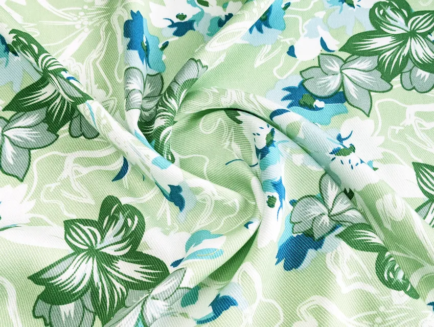 Штапель Бельмондо майский букет, олива (отрез 2,7 м) - фото 1 - интернет-магазин tkani-atlas.com.ua