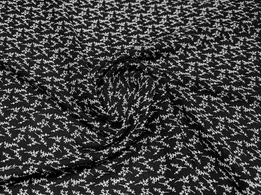 Креп шифон гілочки, молочний з чорним (відріз 1,5 м) - інтернет-магазин tkani-atlas.com.ua