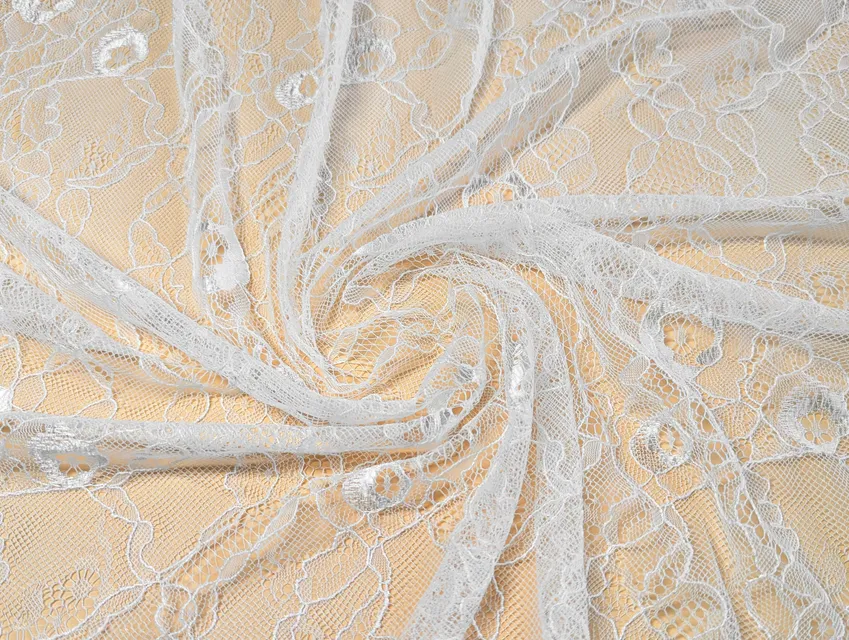 Мереживо Венеція квіткова ніжність, молочний (відріз 2 м) - фото 1 - інтернет-магазин tkani-atlas.com.ua