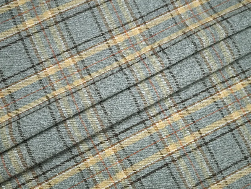 Коттон рубашечный клетка 60 мм, серый с бежевым (отрез 0,5 м) - фото 1 - интернет-магазин tkani-atlas.com.ua