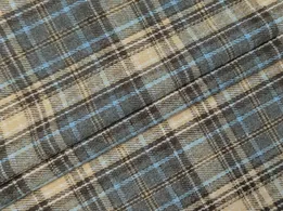 Котон сорочковий клітинка 80 мм, сірий с бежевим (відріз 0,5 м) - інтернет-магазин tkani-atlas.com.ua