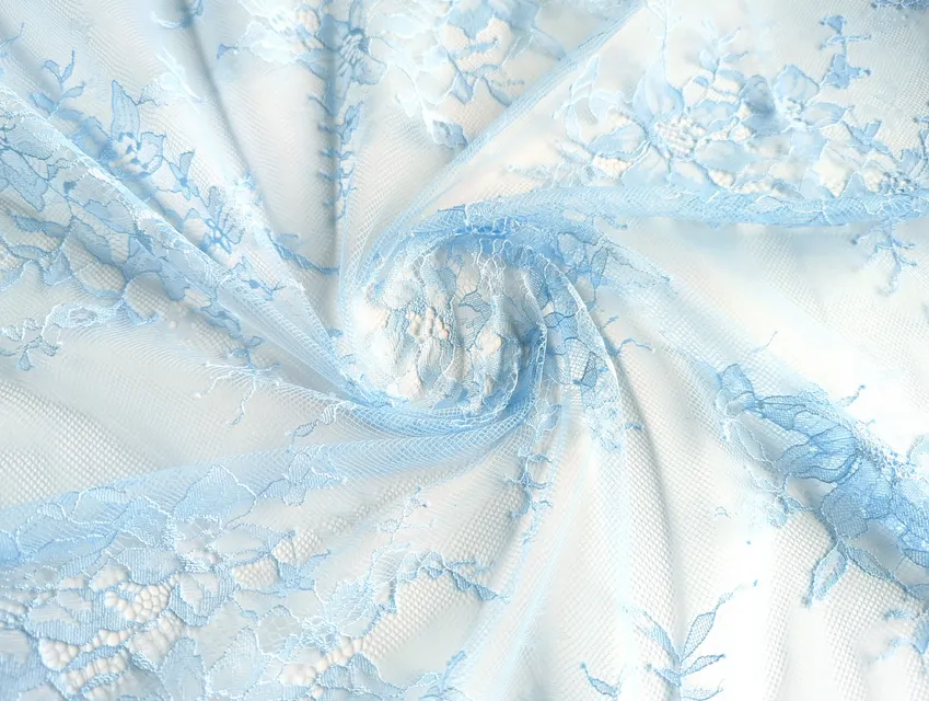Гіпюр нейлон квіткова мрія, блакитний (відріз 1,2 м) - фото 1 - інтернет-магазин tkani-atlas.com.ua