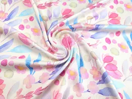 Вискоза шелк акварель, рожевий на молочному (відріз 0,8 м) - інтернет-магазин tkani-atlas.com.ua