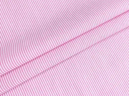 Котон рубашка смужка 1 мм, білий з рожевим - інтернет-магазин tkani-atlas.com.ua