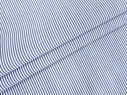 Коттон рубашка полоска 1 мм, синий с белым - интернет-магазин tkani-atlas.com.ua