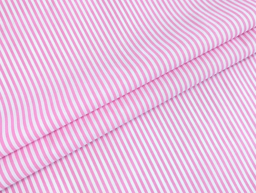Коттон рубашка полоска 2,5 мм, белый с розовым - фото 1 - интернет-магазин tkani-atlas.com.ua