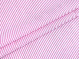 Коттон рубашка полоска 2,5 мм, белый с розовым - интернет-магазин tkani-atlas.com.ua
