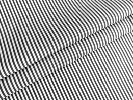 Котон рубашка смужка 2,5 мм, чорний з білим - інтернет-магазин tkani-atlas.com.ua