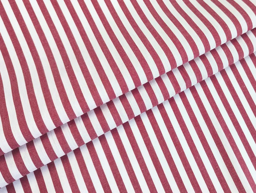 Котон рубашка смужка 5 мм, червоний з білим - фото 1 - інтернет-магазин tkani-atlas.com.ua