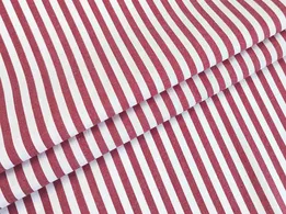 Котон рубашка смужка 5 мм, червоний з білим - інтернет-магазин tkani-atlas.com.ua