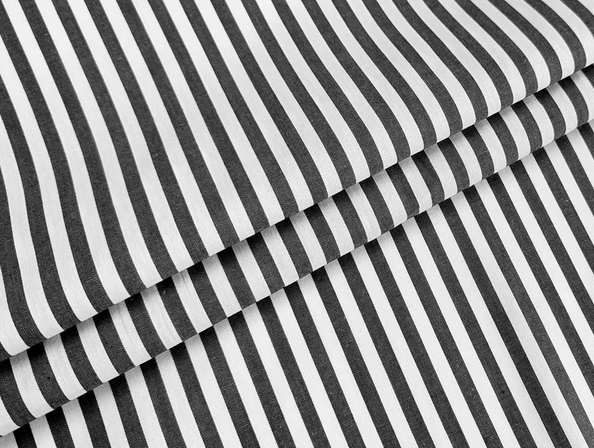 Котон рубашка смужка 5 мм, чорний з білим - фото 1 - інтернет-магазин tkani-atlas.com.ua