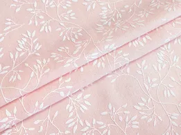 Льон котон лакр листяне плетіння, персиково-рожевий - інтернет-магазин tkani-atlas.com.ua