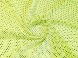 Шифон рисунок горошки, желтый (отрез 1,6 м) - интернет-магазин tkani-atlas.com.ua
