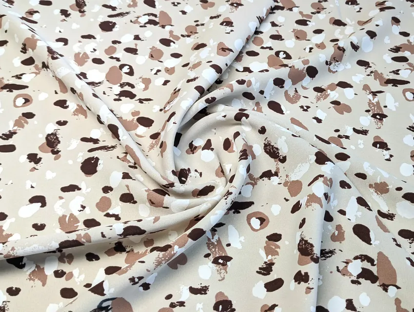 Креп шелк пятнистый, кремовый  (отрез 1,3 м) - фото 1 - интернет-магазин tkani-atlas.com.ua