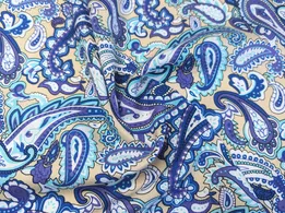 Штапель шелковистый восточный огурец, бирюзово-голубой (отрез 1,7 м) - интернет-магазин tkani-atlas.com.ua