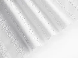 Прошва полоска с веточкой, белый - интернет-магазин tkani-atlas.com.ua