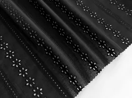 Прошва смужка з гілочкою, чорний - інтернет-магазин tkani-atlas.com.ua