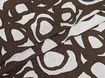Льон з віскозою кругові візерунки, коричневий на бежевому - інтернет-магазин tkani-atlas.com.ua