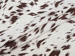 Льон з віскозою ягуар, коричневий на бежевому - інтернет-магазин tkani-atlas.com.ua