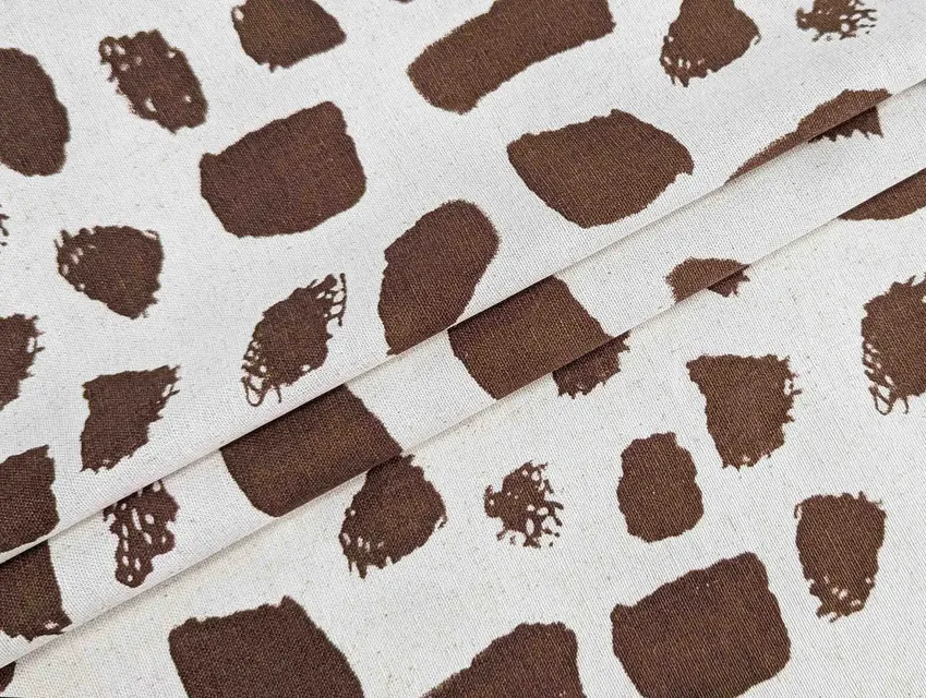 Льон з віскозою плямистий, коричневий на бежевому - фото 1 - інтернет-магазин tkani-atlas.com.ua