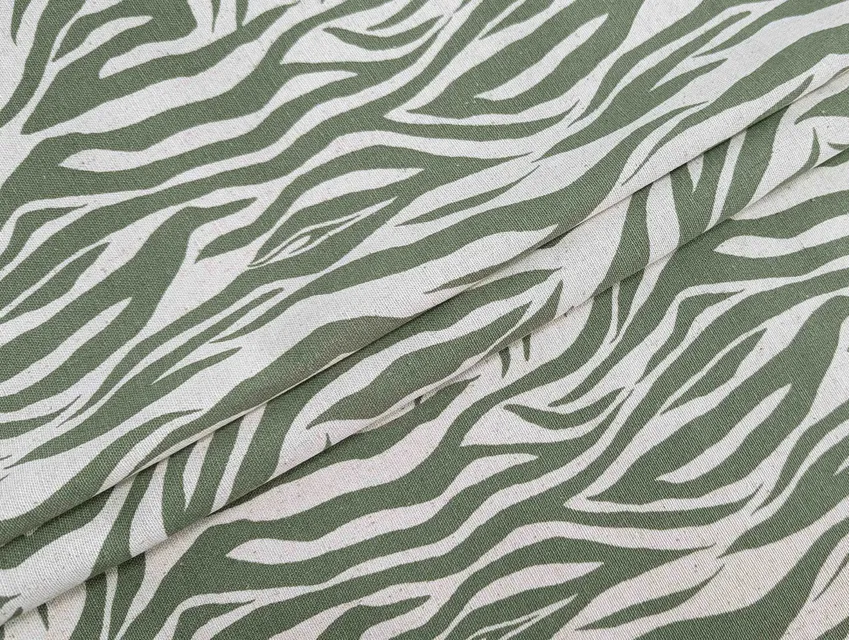 Лен с вискозой зебра, светлая оливка - фото 1 - интернет-магазин tkani-atlas.com.ua