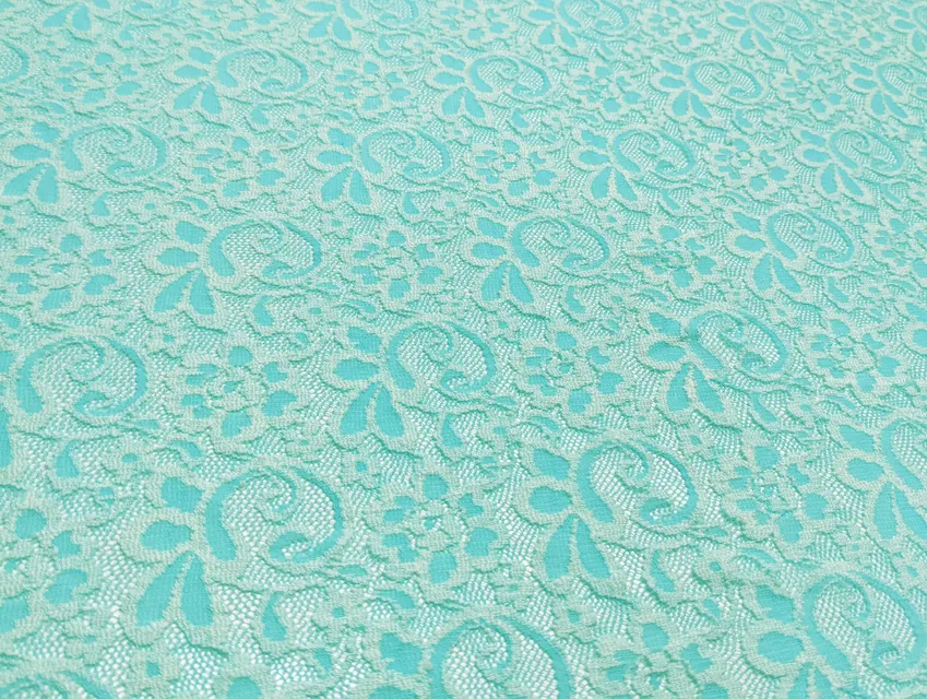 Гіпюр квіткова ніжність, м'ята (відріз 2,1 м) - фото 1 - інтернет-магазин tkani-atlas.com.ua
