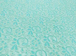 Гіпюр квіткова ніжність, м'ята (відріз 2,1 м) - інтернет-магазин tkani-atlas.com.ua