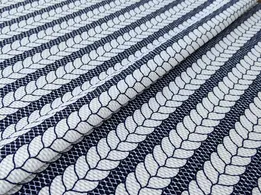 Трикотаж віденський малюнок косичка, темно-синій (відріз 0,5 м) - інтернет-магазин tkani-atlas.com.ua