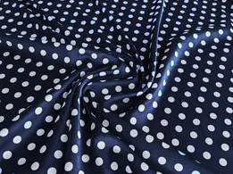 Шелк сатин горох 10 мм, темно-синий (отрез 1,6 м) - интернет-магазин tkani-atlas.com.ua
