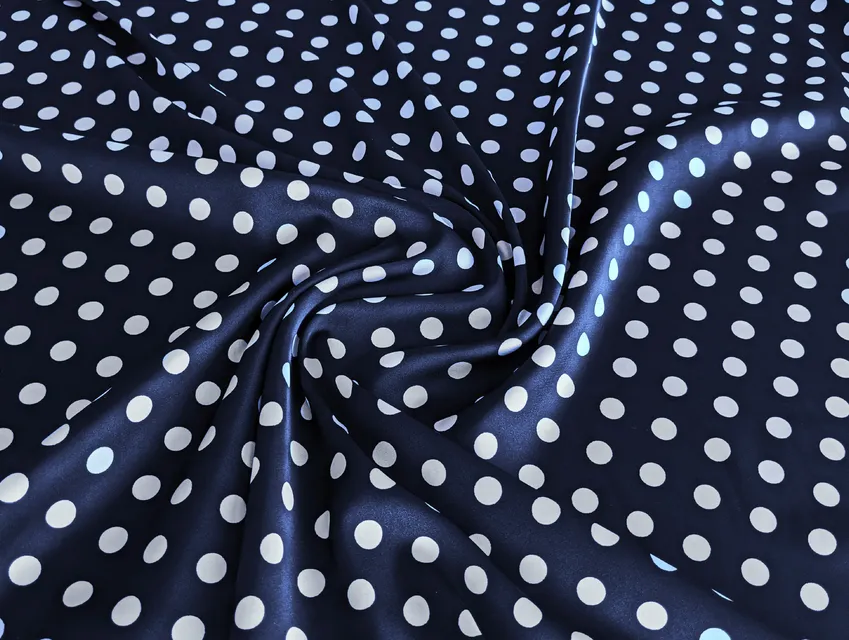 Шовк сатин горох 10 мм, темно-синій (відріз 1,6 м) - фото 1 - інтернет-магазин tkani-atlas.com.ua