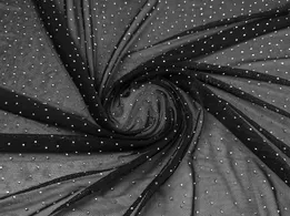 Сетка стрейч со стразами черный (отрез 0,9 м) - интернет-магазин tkani-atlas.com.ua