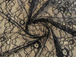 Мереживо Венеція квіткова ніжність, чорний (відріз 0,8 м) - інтернет-магазин tkani-atlas.com.ua