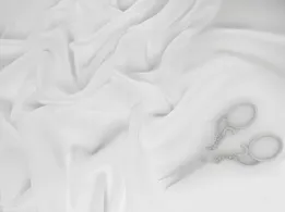 Шифон Винди уценка (брак), светлое молоко (отрез 2,5 м) - интернет-магазин tkani-atlas.com.ua