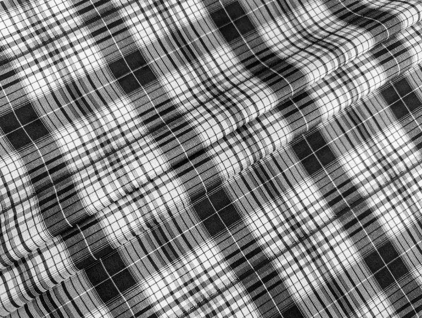 Бенгалин блузочный клетка, серый с черным (отрез 1,7 м) - фото 1 - интернет-магазин tkani-atlas.com.ua