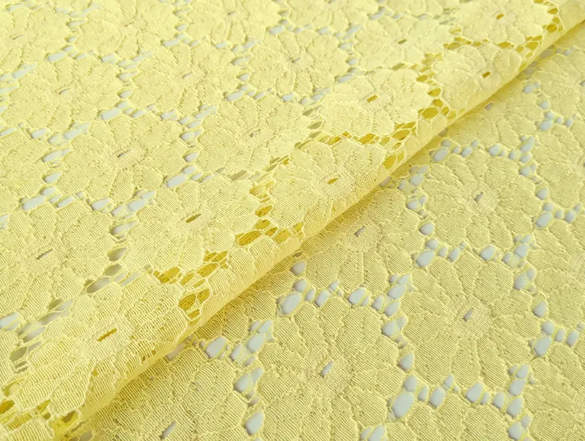 Гіпюр натуральний ромашка, жовтий (відріз 1,8 м) - фото 1 - інтернет-магазин tkani-atlas.com.ua