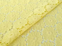 Гіпюр натуральний ромашка, жовтий (відріз 1,8 м) - інтернет-магазин tkani-atlas.com.ua