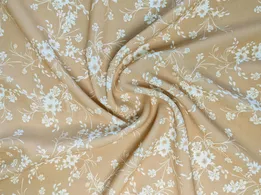 Дона креп цветочное плетение, песочный (отрез 2,2 м) - интернет-магазин tkani-atlas.com.ua