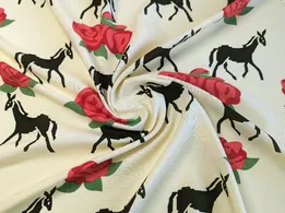 Штапель микс орнаментов, бежевый (отрез 2,5 м) - интернет-магазин tkani-atlas.com.ua