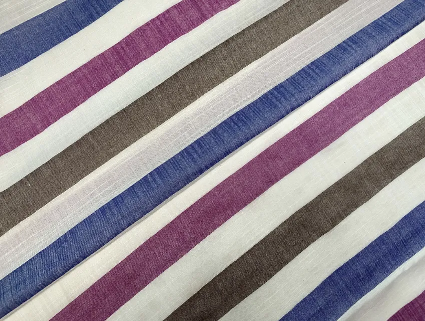 Котон штапель смужка 25 мм, різнокольоровий (відріз 2,6 м) - фото 1 - інтернет-магазин tkani-atlas.com.ua