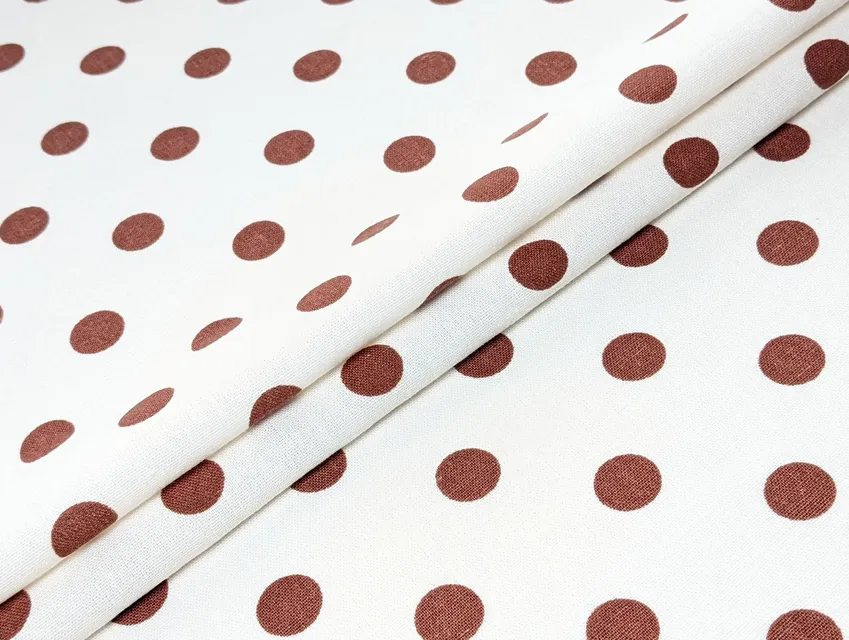 Лен с вискозой горох, коричневый (отрез 2,1 м) - фото 1 - интернет-магазин tkani-atlas.com.ua