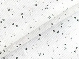 Батист прожиг мушка цветочки, белый (отрез 1,4 м) - интернет-магазин tkani-atlas.com.ua