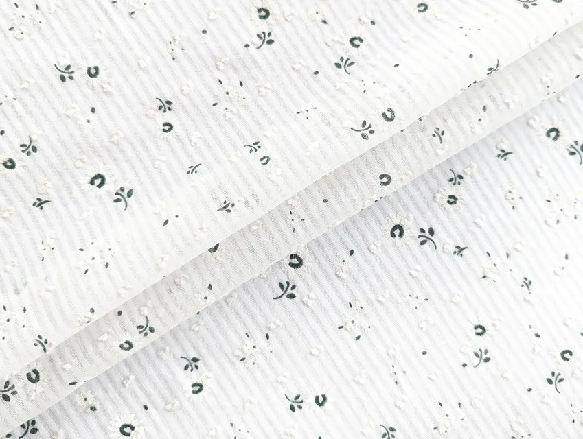 Батист прожиг мушка квіточки, білий (відріз 1,4 м) - фото 1 - інтернет-магазин tkani-atlas.com.ua